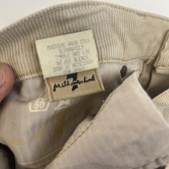 7 For All Mankind Corduroy Jeans Mens 32 Cream Bootcut Pants Made USA Stretch - Picture 3 of 16